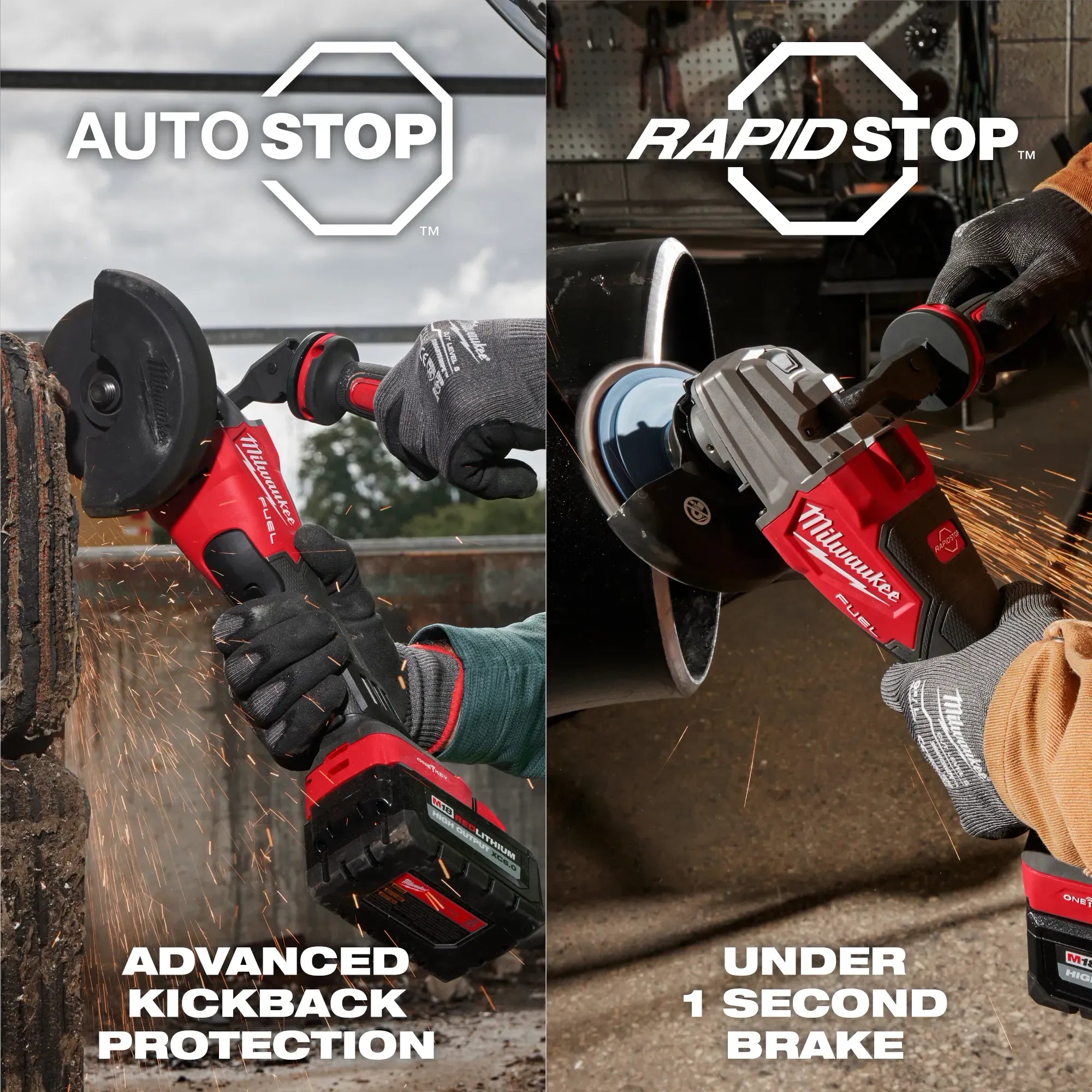 ESMERIL  INALAMBRICO DE 4-1/2" / 5" CON INTERRUPTOR DUAL DE FRENO (HERRAMIENTA SOLA)