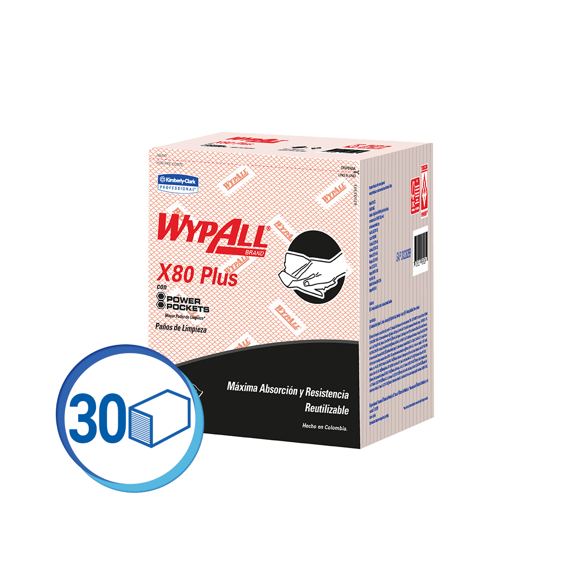 PAÑO INDUSTRIAL WYPALL X-80 ROJO 1X30 – Hidroca Panamá