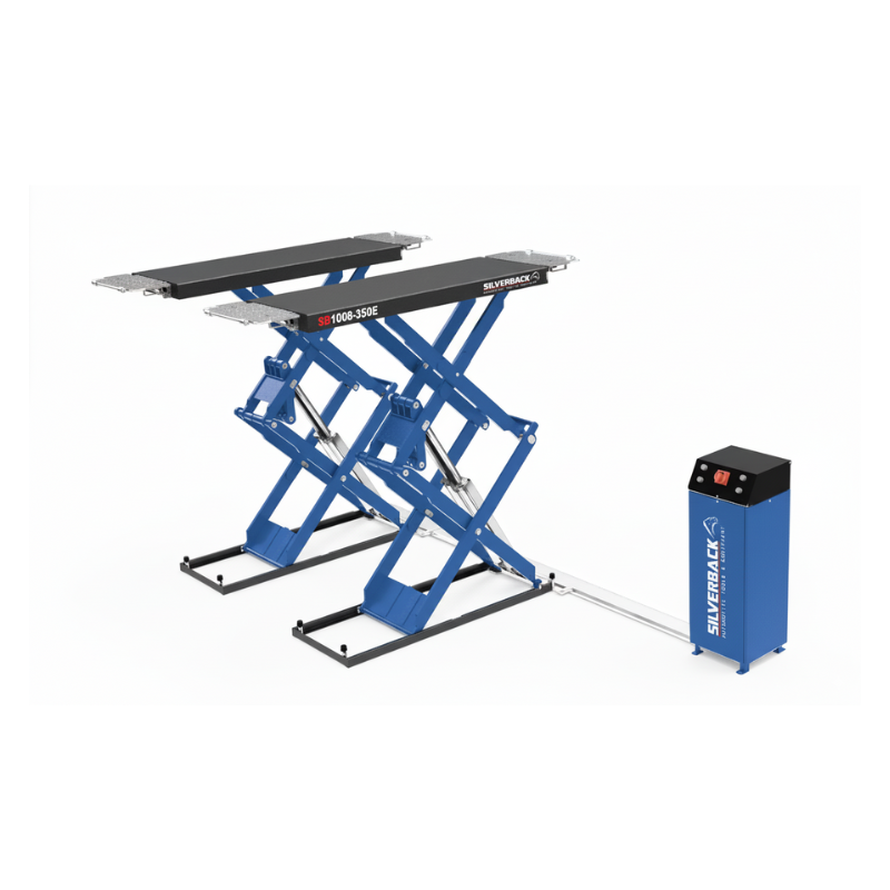 ELEVADOR DOBLE DE TIJERA PERFIL BAJO CAPACIDAD DE 3,500 KG (7,716 LBS)