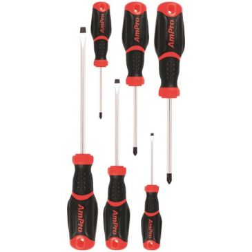 ma様 JUEGO DE DESTORNILLADORES 6 PZS 3 PLANOS 3 PHILLIPS POWER GRIP