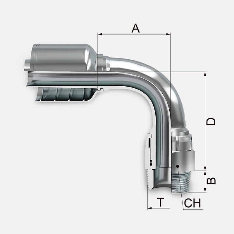 MACHO GIRATORIO NPTF ASIENTO CONO 60 CODO A 90