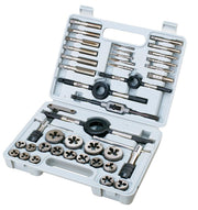 JUEGO DE MACHOS Y TARRAJAS DE 41 PZS SAE (4-40 A 1/2'')
