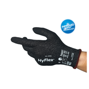 GUANTE ULTRALIGERO HYFLEX 11-591 CON RECUBRIMIENTO DE NITRILO EN PALMA Y PROTECCIÓN A CORTE A9 (PAR)