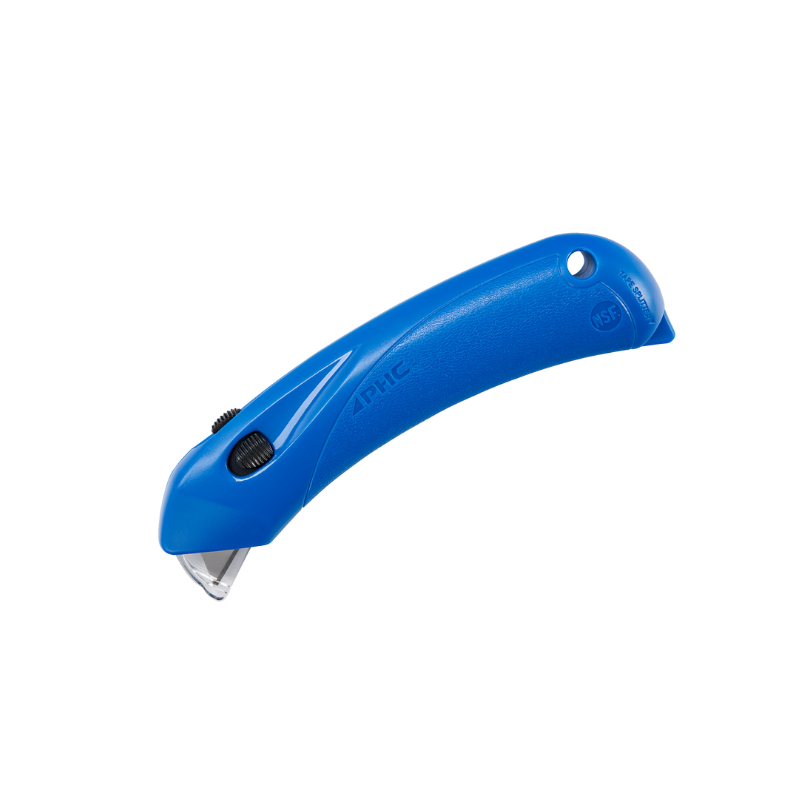 CUCHILLA DE SEGURIDAD DESECHABLE PARA ALIMENTOS CON GUARDA DE SEGURIDAD DE AUTO BLOQUEO PHC