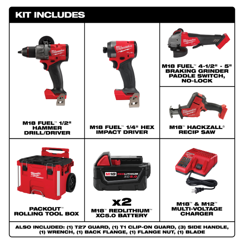 COMBO DE TALADRO (290420) + ATORNILLADOR (295320) + ESMERIL (288020) + SIERRA 271920 C/ CARGADOR Y DOS BATERIAS EN CAJA PACKOUT 48228427