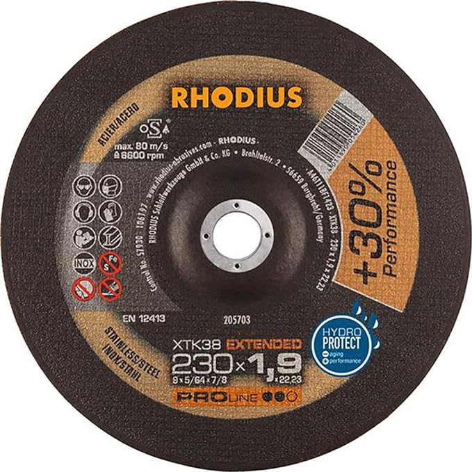 DISCO ABRASIVO CORTE METAL FINO 9" X 0.074 (1.9MM) X 7/8 T42 PRO