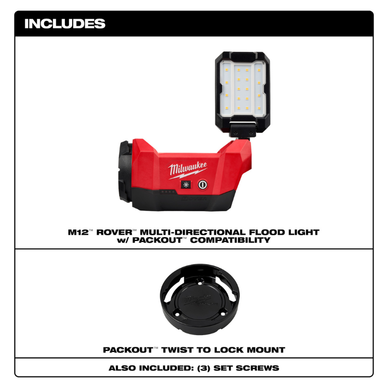 LUZ  MULTIDIRECCIONAL M12™ ROVER™ CON COMPATIBILIDAD PACKOUT™