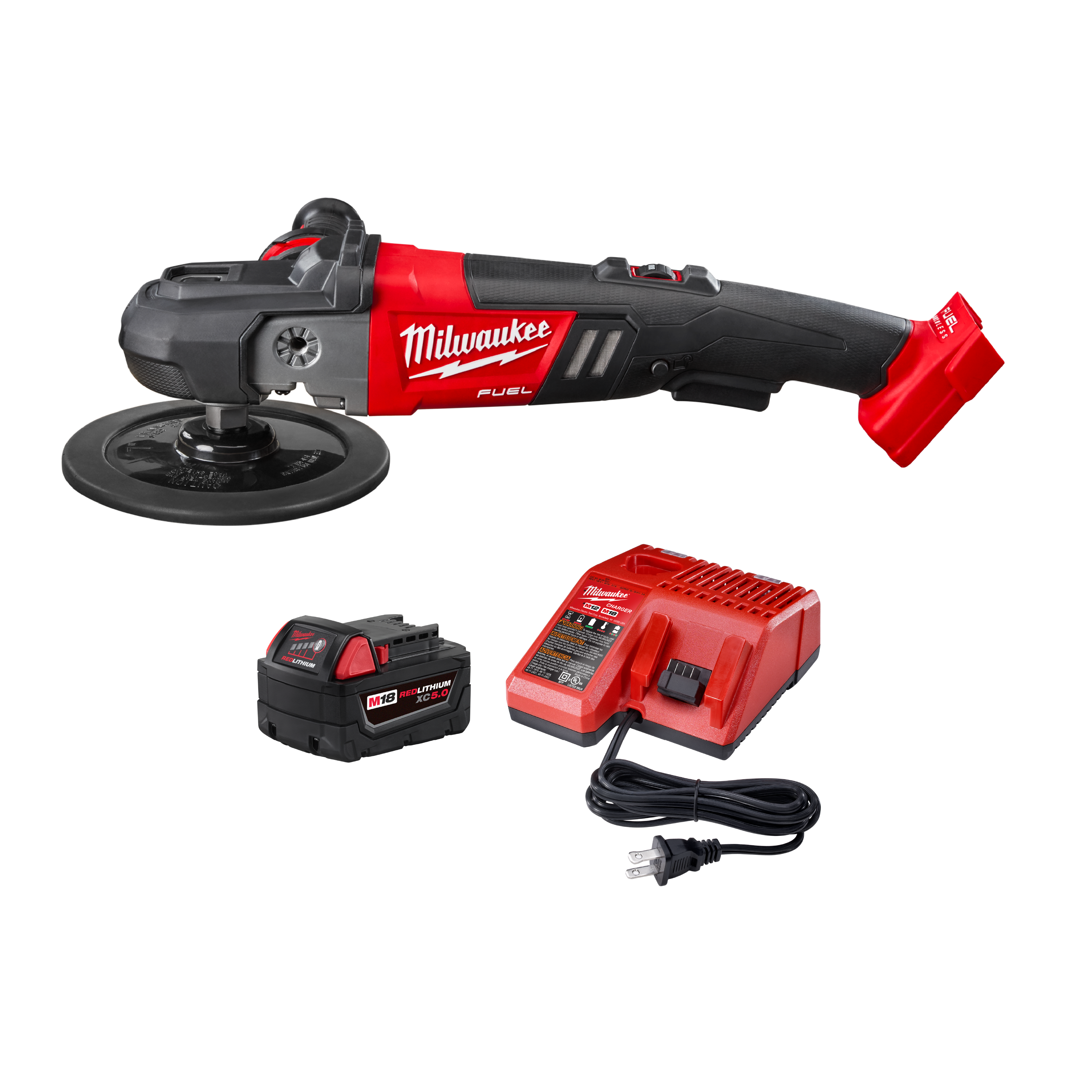 PULIDORA M18 FUEL™ 7" + BATERÍA M18™ REDLITHIUM™ XC5.0 + CARGADOR