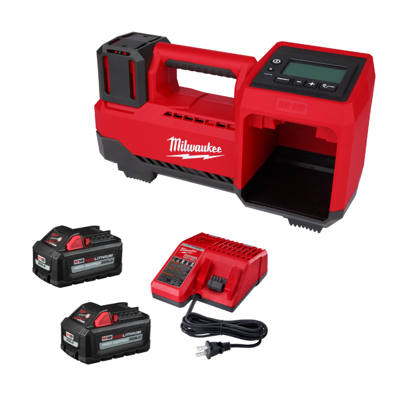 COMBO INFLADOR DE LLANTAS M18 + KIT DE CARGADOR Y 2 BATERIAS XC 6.0