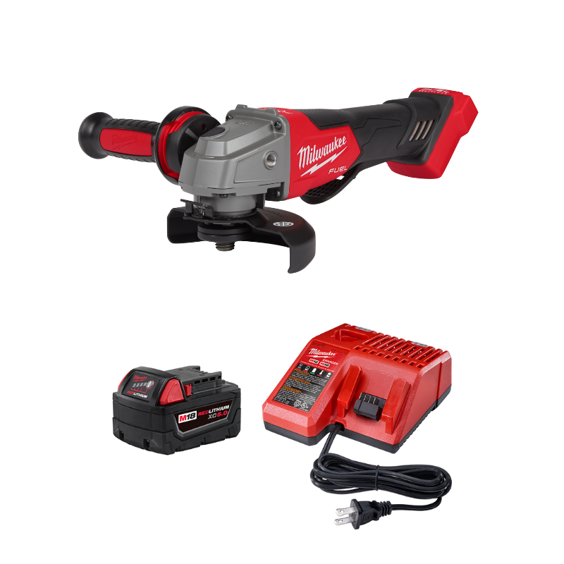 ESMERILADORA DE 4-1/2"/5" +  KIT DE CARGADOR Y BATERIA M18™ REDLITHIUM™ XC5.0