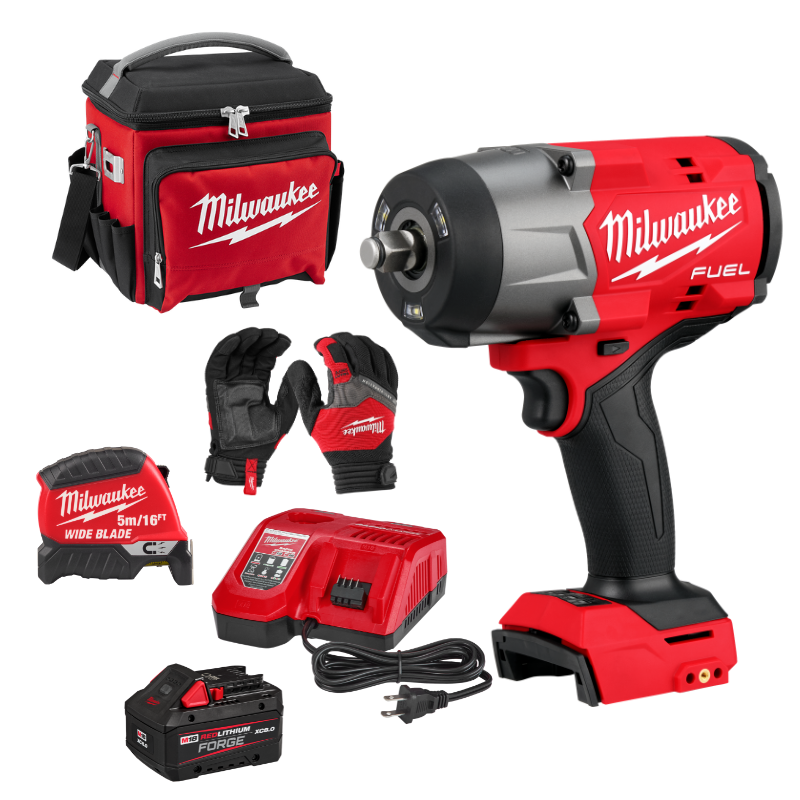 LLAVE IMPACTO 1/2" + BATERIA FORGE 8.0 + CARGADOR + COOLER + GUANTES + CINTA METRICA