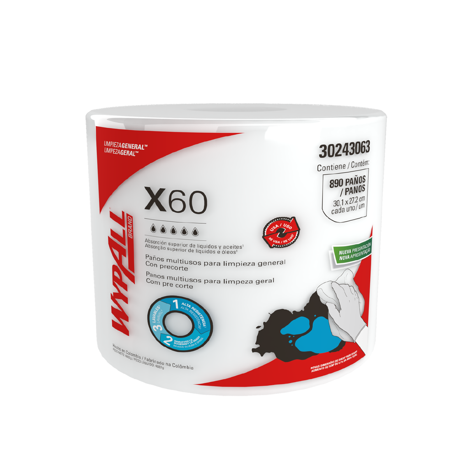 PAÑOS DE LIMPIEZA EN ROLLO X60 (416 PAÑOS)