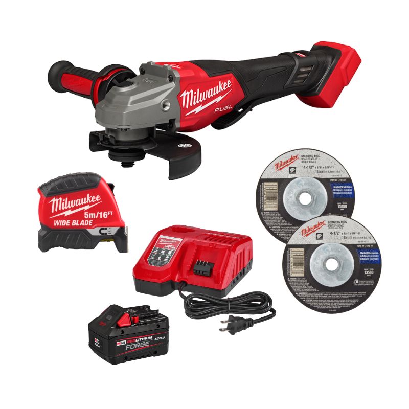 ESMERIL + BATERIA FORGE 8.0 + CARGADOR RAPIDO + 2 DISCOS + CINTA METRICA