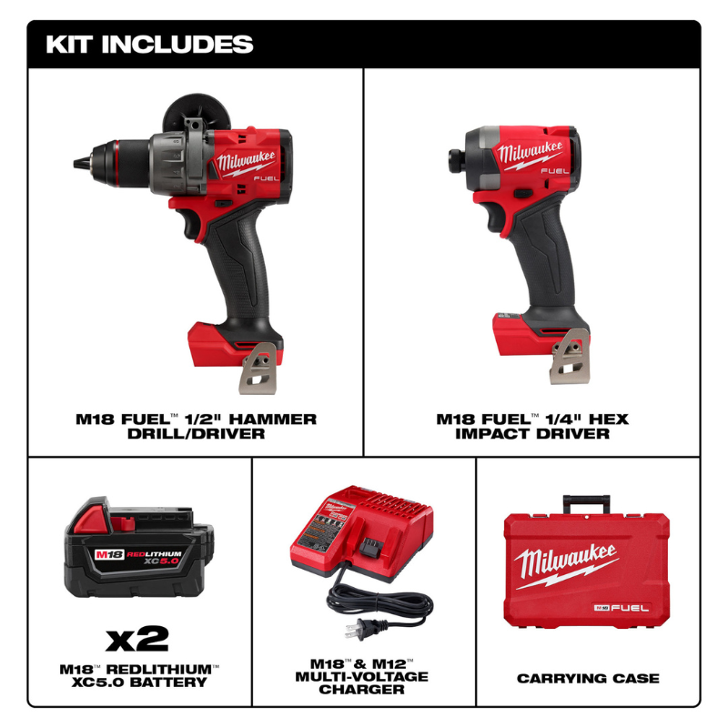 KIT TALADRO Y ATORNILLADOR + LLAVE DE IMPACTO 1/2" + SET DE PUNTAS PACKOUT 100 PZAS + GUANTES