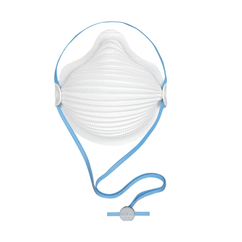 RESPIRADOR AIRWAVE N95 DE DURAMESH CON ELASTICOS AJUSTABLE SMARTSTRAP MEDIUM / LARGE (CAJA DE 10)