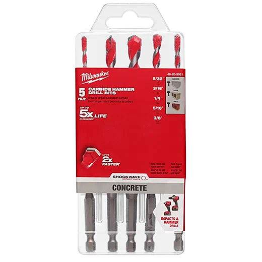SET DE BROCAS PARA CEMENTO DE CARBURO DE 5 PIEZAS