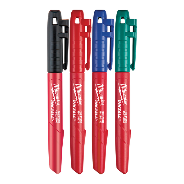 MARCADORES INDUSTRIALES DE COLORES PTA FINA - INKZALL - 4PK