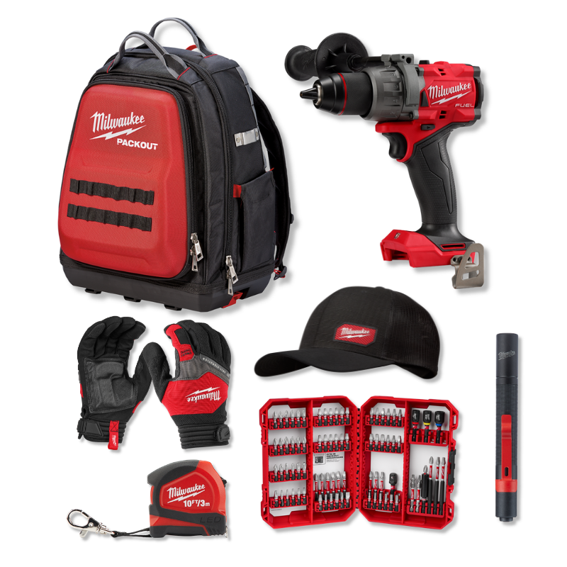 MOCHILA PACKOUT + TALADRO + 5 ACCESORIOS