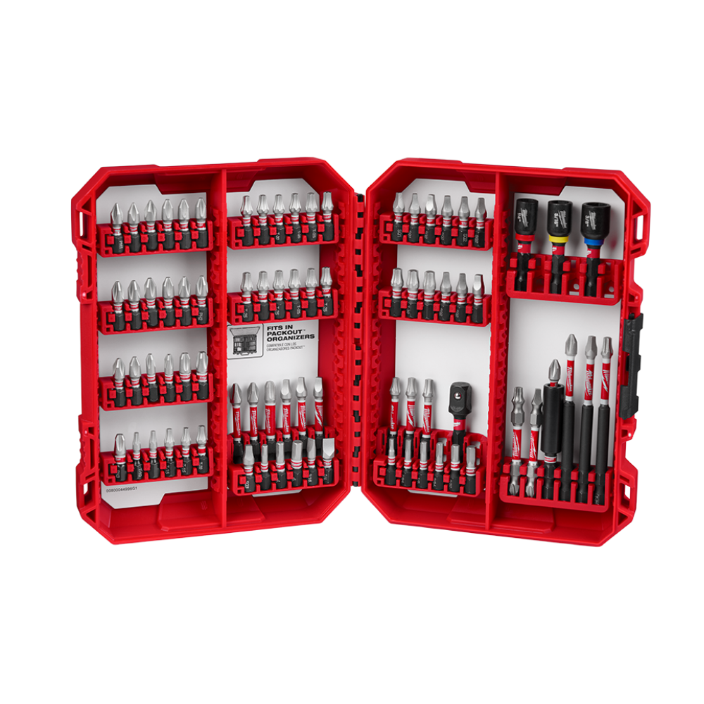 KIT TALADRO Y ATORNILLADOR + JUEGO DE PUNTAS SHOCKWAVE DE 80 PIEZAS