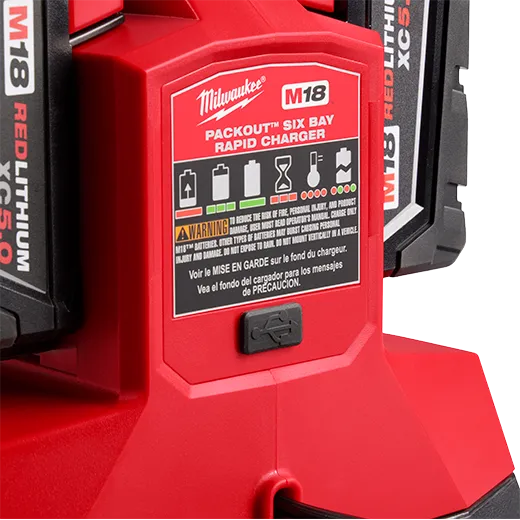 CARGADOR DE BATERIAS M18 DE 6 POSICIONES PARA MODULOS PACKOUT