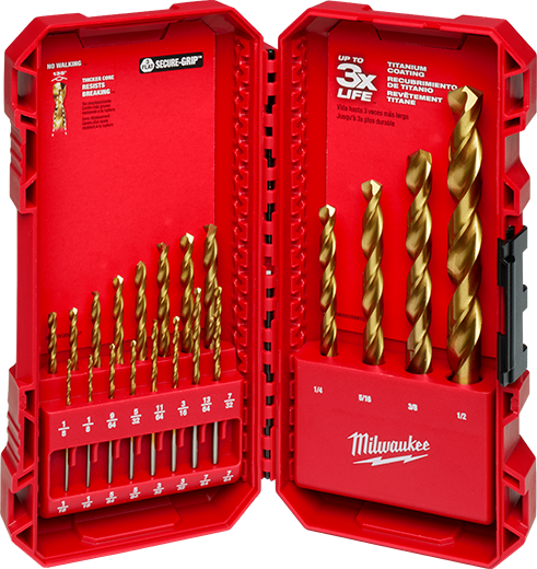 JUEGO DE BROCAS HSS TITANIO THUNDERBOLT® 1/16 A 1/2 (20 PZS)