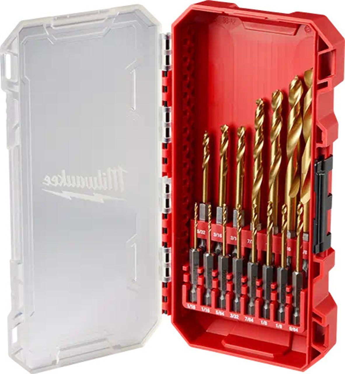 JUEGO DE BROCAS HSS TITANIO MANGO HEXAGONAL 15 PC SHOCKWAVE™ RED HELIX™ TITANIUM