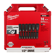 JUEGO DE 14 PIEZAS DE DADOS DE IMPACTO DE 1/2" METRICOS