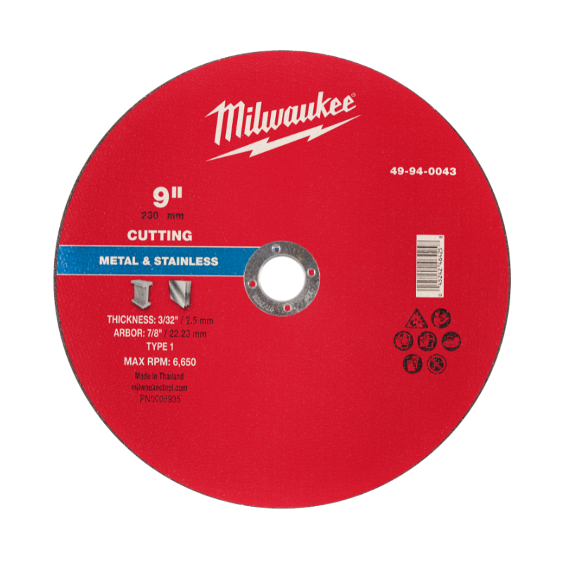 DISCO DE CORTE PARA METAL 9" X 3/32" X 7/8" - TIPO 1