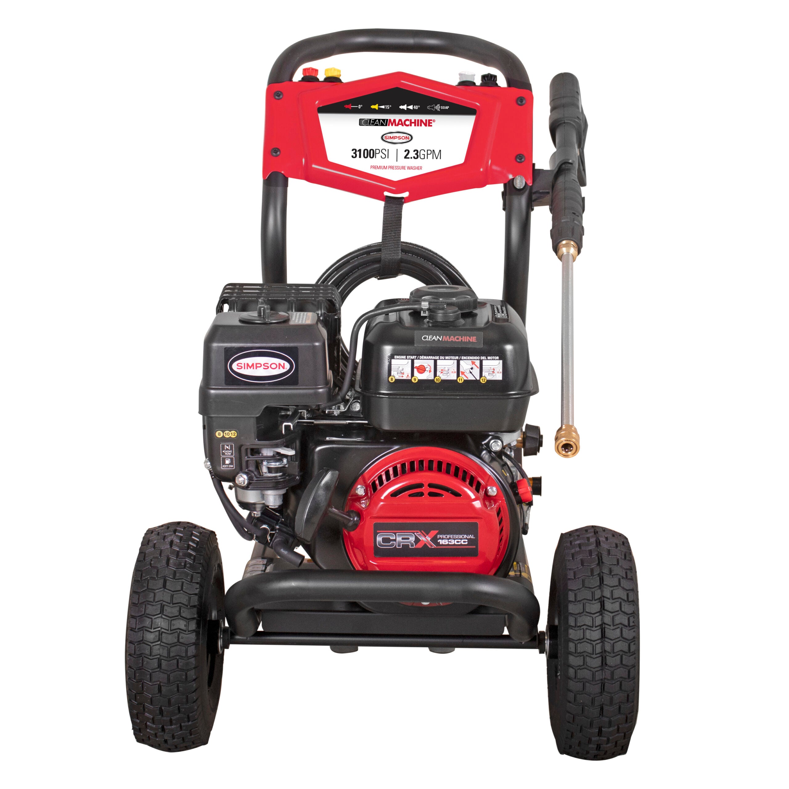 HIDROLAVADORA A GASOLINA DE 3100 PSI 2.3 GPM Y MOTOR CRX®165 (USO RESIDENCIAL)