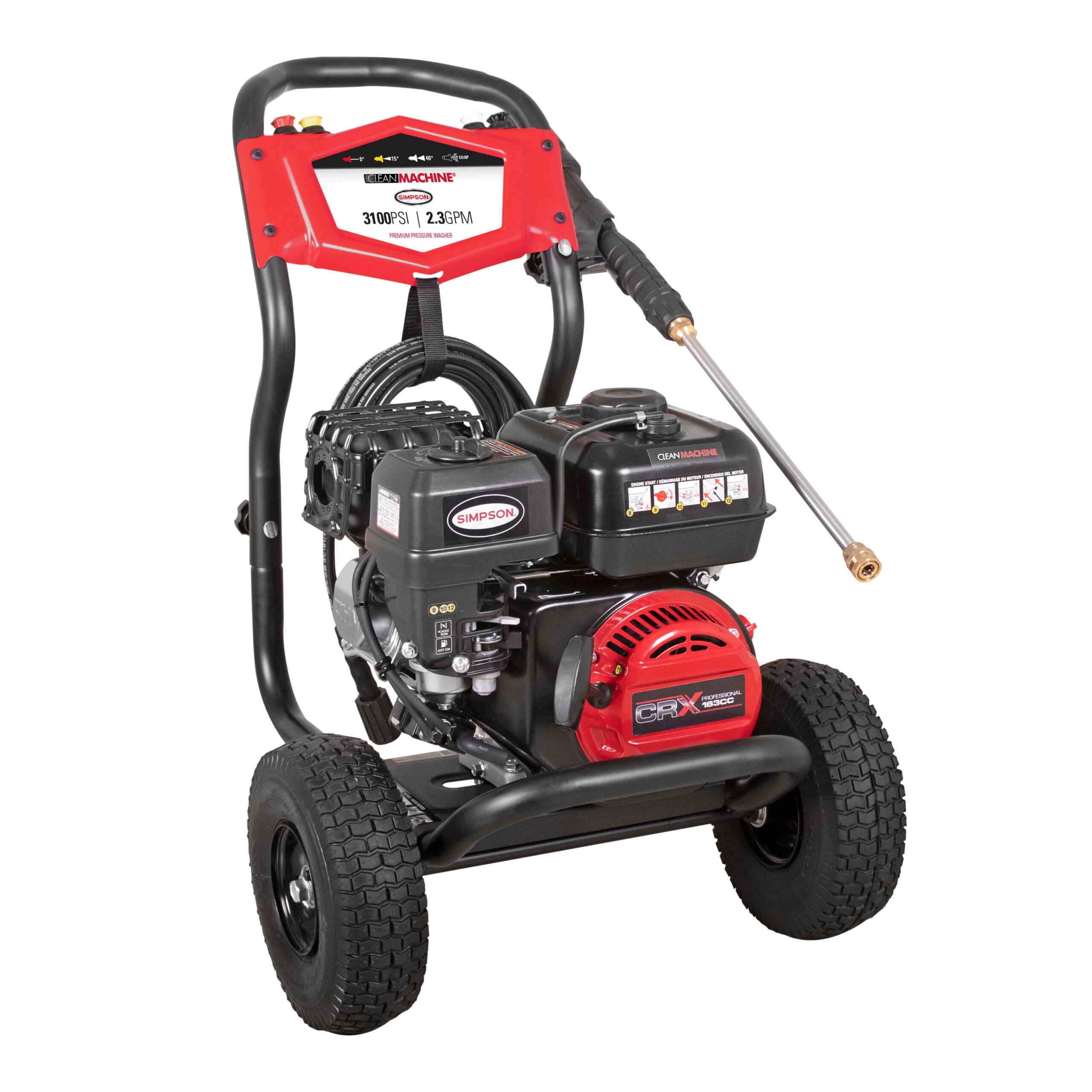 HIDROLAVADORA A GASOLINA DE 3100 PSI 2.3 GPM Y MOTOR CRX®165 (USO RESIDENCIAL)