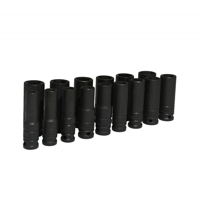 JUEGO DE DADOS IMPACTO LARGOS 15 PZS 10-24MM X 1/2"