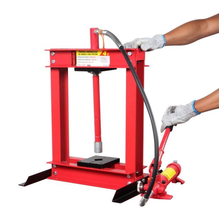 PRENSA HIDRAULICA DE BANCO CAPACIDAD 4T CON PISTON