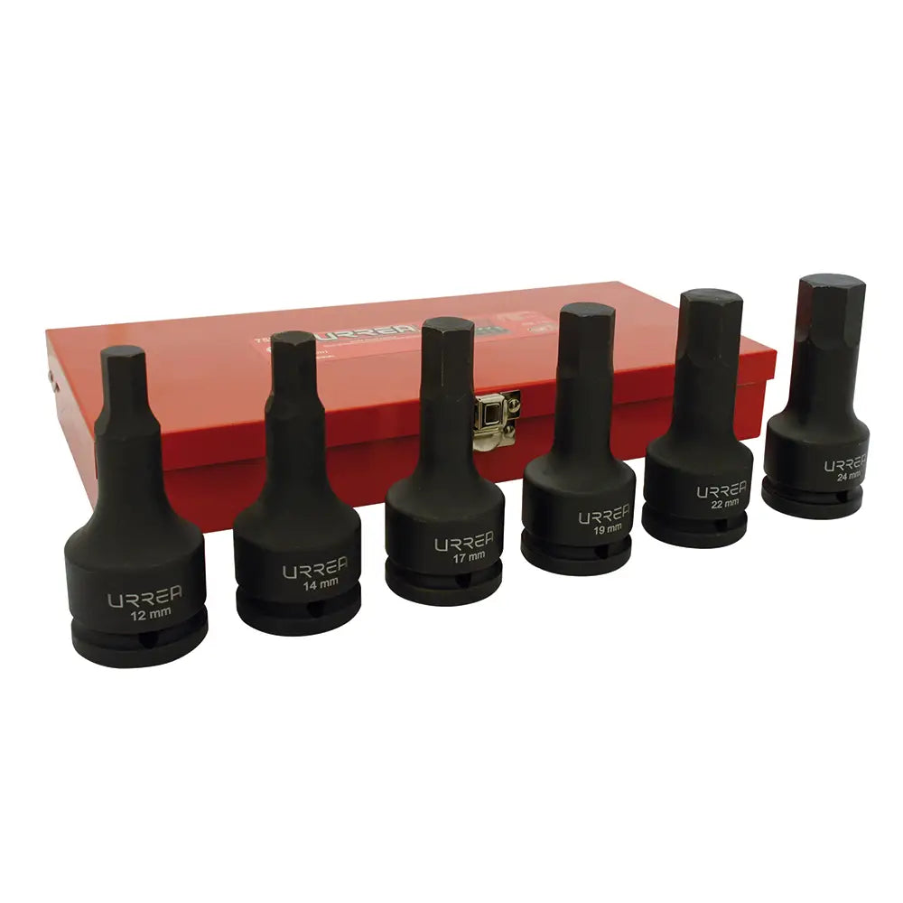 JUEGO DE 6 DADO DE IMPACTO PUNTA HEXAGONAL METRICOS DR. 3/4"