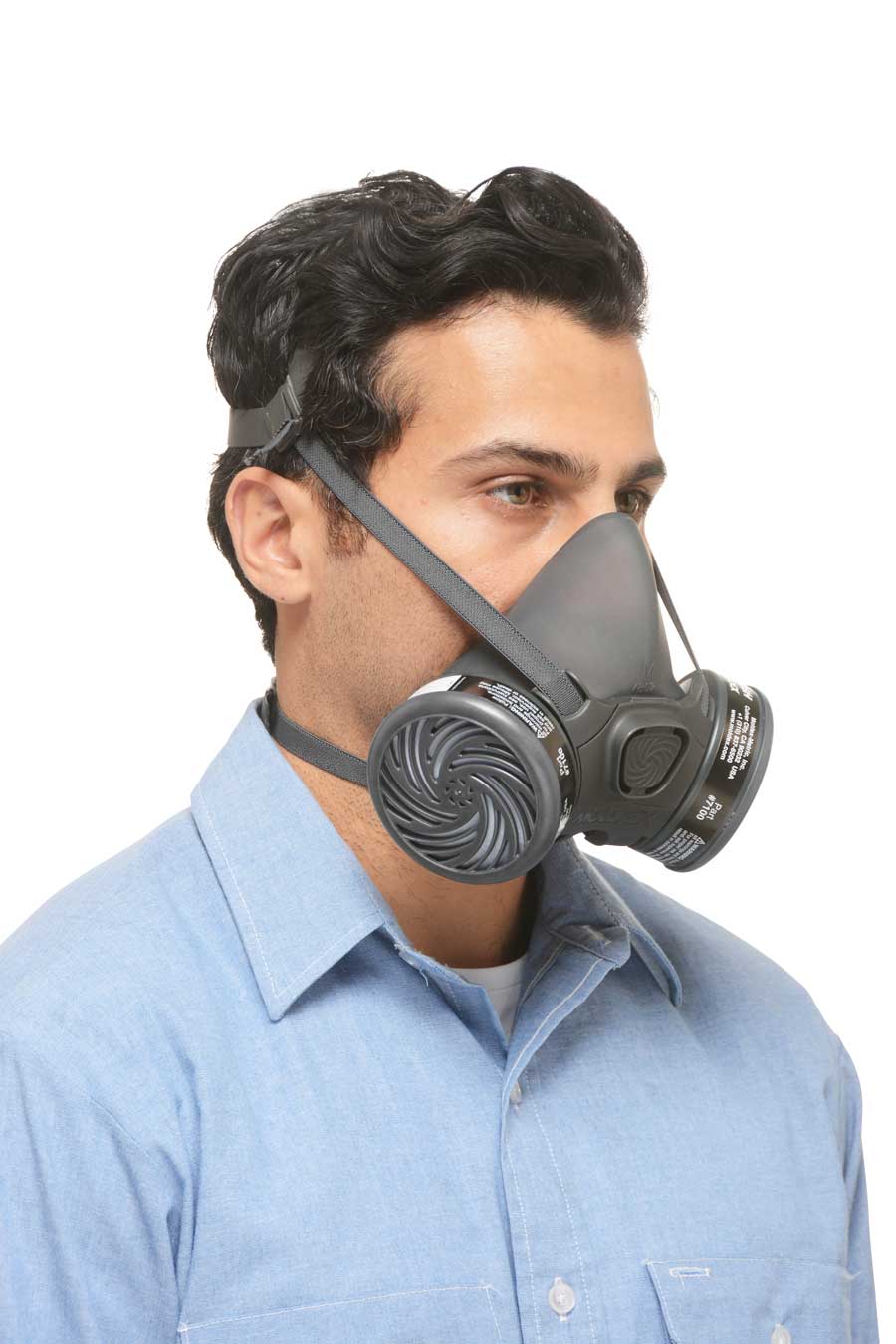 RESPIRADOR MEDIA CARA EN SILICONA SERIE 7800, PARA FILTROS TIPO BAYONETA. TALLA M (No incluye filtros)