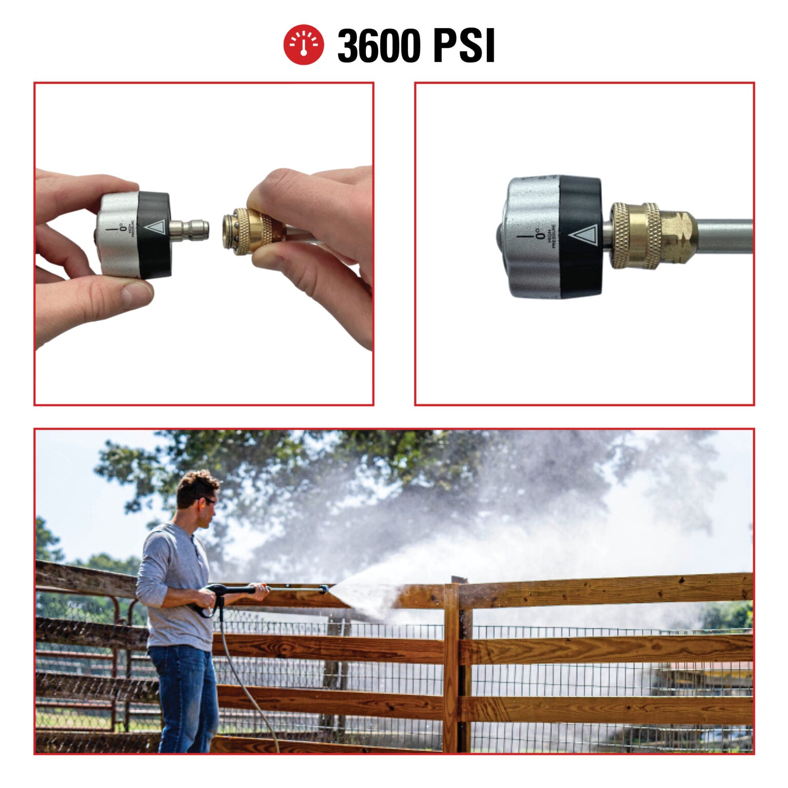 BOQUILLA 5 EN 1 PARA HIDROLAVADORA HASTA 3600PSI CON CONEXIÓN DE 1/4 QC