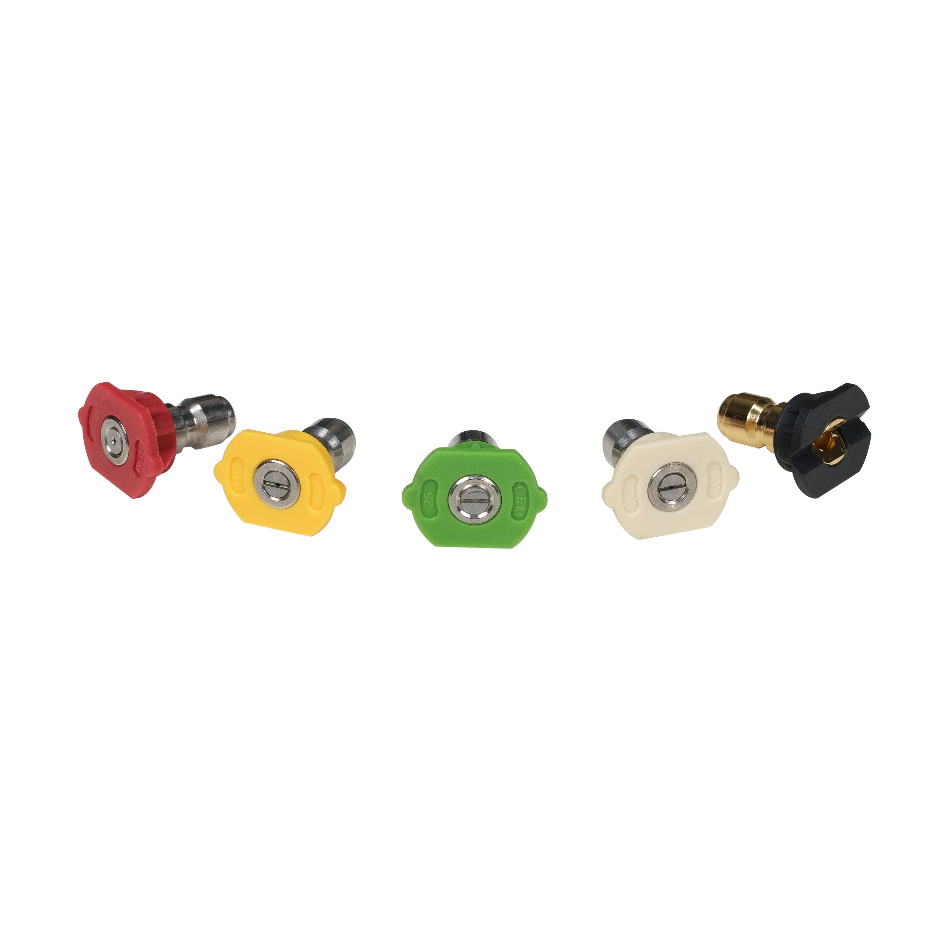 SET DE 5 BOQUILLAS PARA HIDROLAVADORA HASTA 3600 PSI CON CONEXIÓN DE 1/4"QC