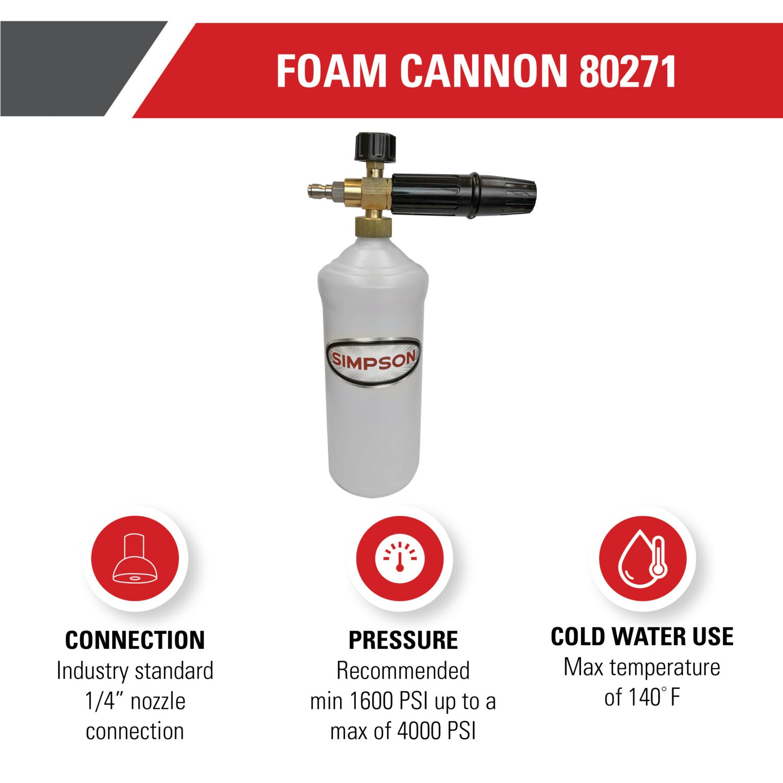 ACCESORIO PARA DETERGENTE DE HIDROLAVADORAS DE 4000 PSI CON CONEXIÓN DE 1/4" QC