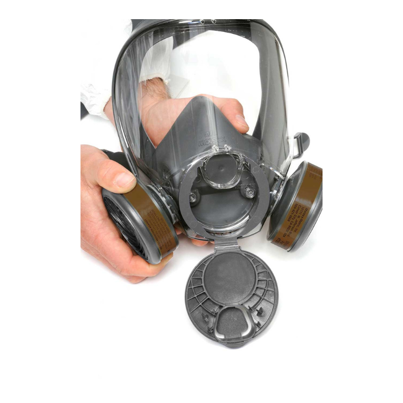 RESPIRADOR CARA COMPLETA EN TERMOPLÁSTICO SERIE 9000, PARA FILTROS TIPO BAYONETA. TALLA M (No incluye filtros)