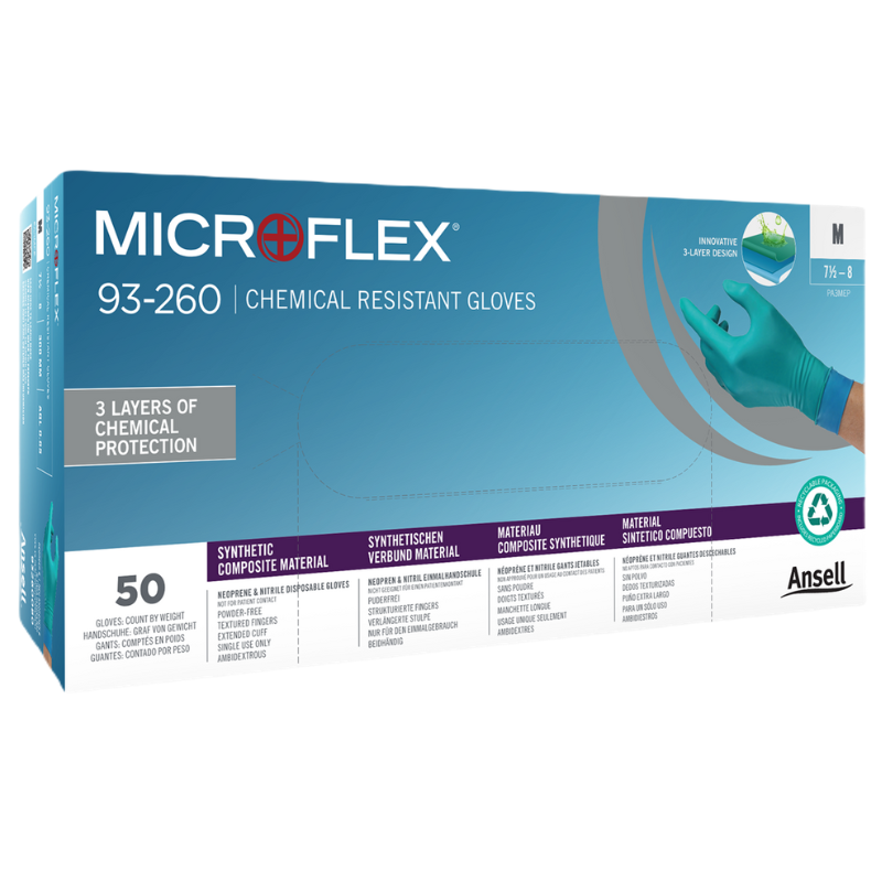 GUANTES DESECHABLES DE NITRILO AZUL SIN POLVO CON DEDOS TEXTURIZADOS MICROFLEX (B0X 50 UNIDADES)