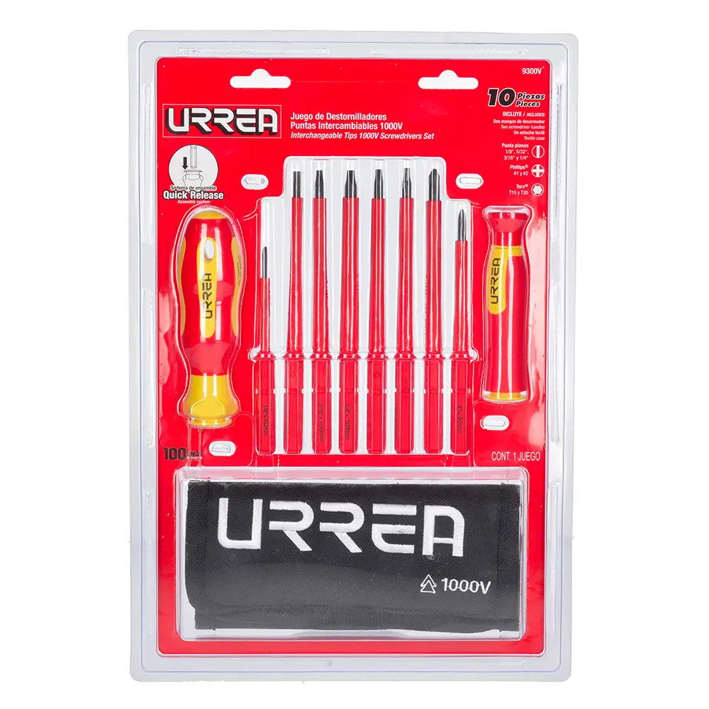 JUEGO DE DESTORNILLADORES PTAS INTER 1000V 10PZ