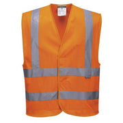 CHALECO HI VIS CON REFUERZO DE MALLA DE ALTA VISIBILIDAD COLOR NARANJA