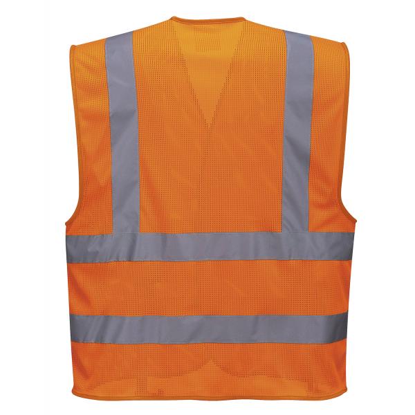 CHALECO HI VIS CON REFUERZO DE MALLA DE ALTA VISIBILIDAD COLOR NARANJA