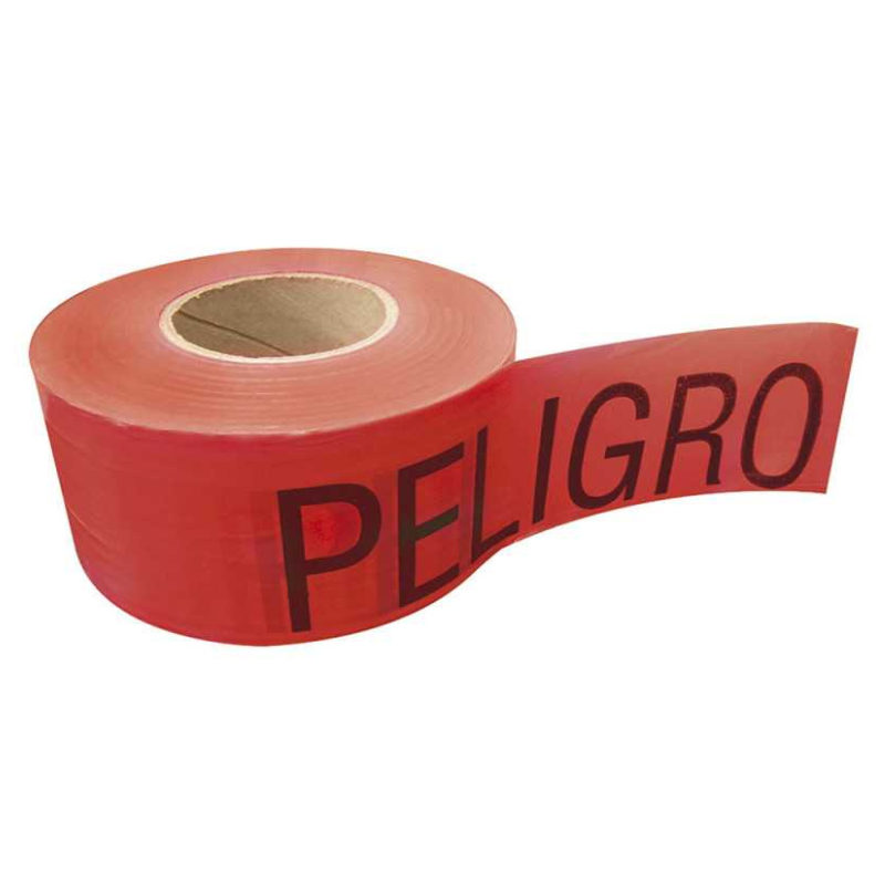 CINTA DE PELIGRO 3" DE 100 M. COLOR ROJO