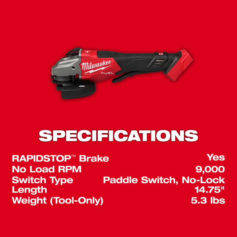 ESMERIL M18 FUEL™ DE 4-1/2" - 6" CON INTERRUPTOR DE PALETA (SOLO HERRAMIENTA)