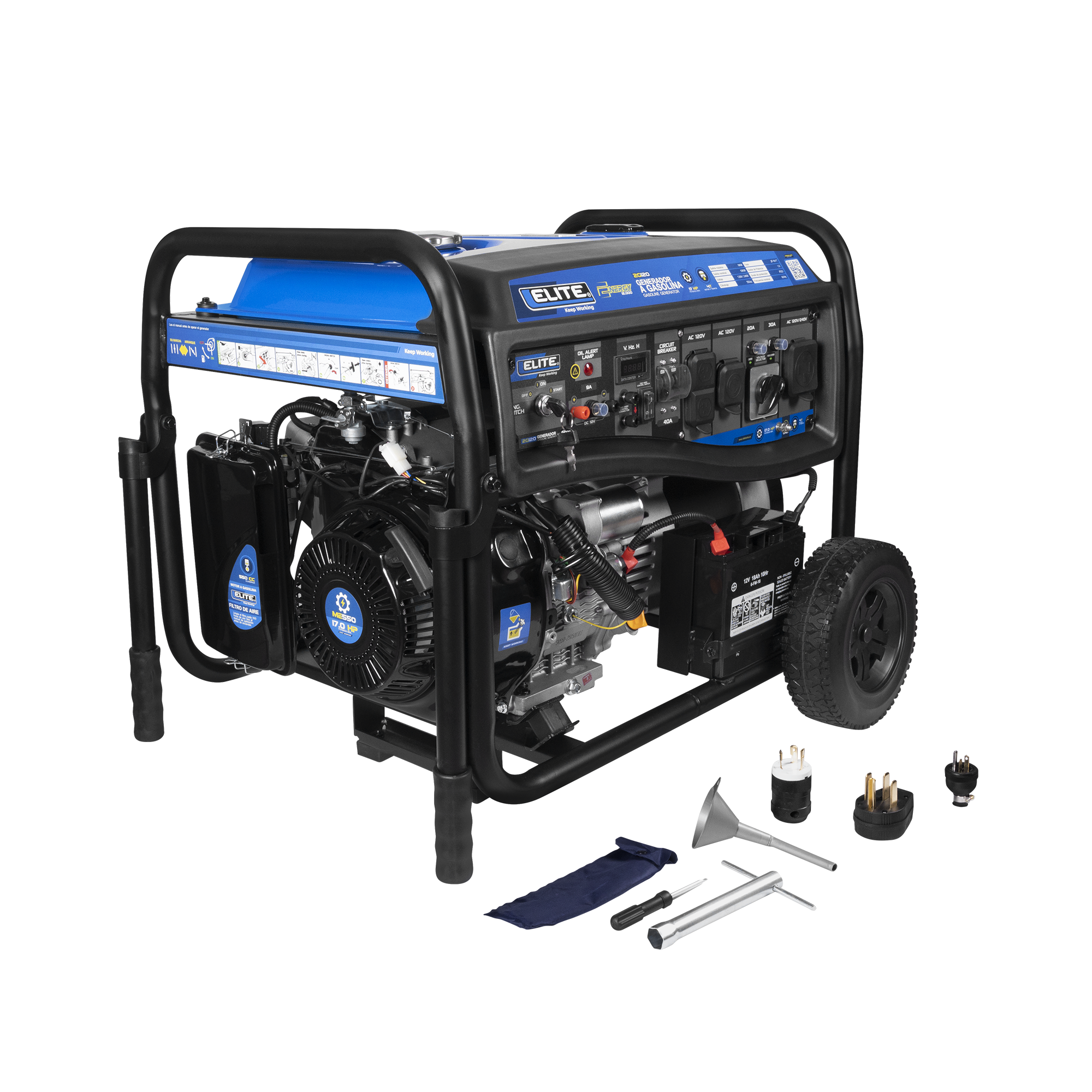 GENERADOR PORTATIL A GASOLINA 11KW 110-220V 60Hz 1PH ARRANQUE E
