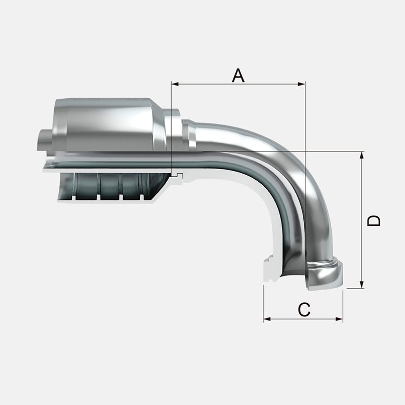 CONEXION HID. BRIDA A 90° SAE 3000 PSI 1" X 1"