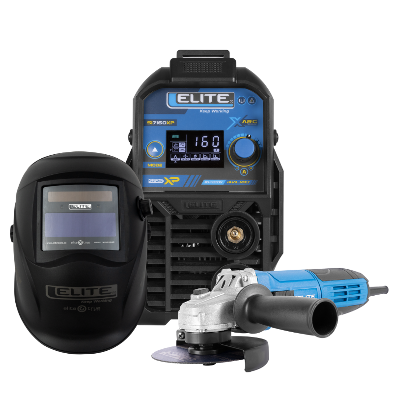 COMBO SOLDADOR INVERSOR ELITE ARC 160XP 110/220V - 160A + CARETA ELECTRONICA SOLDADURA ELITE VARIOMATIC 401