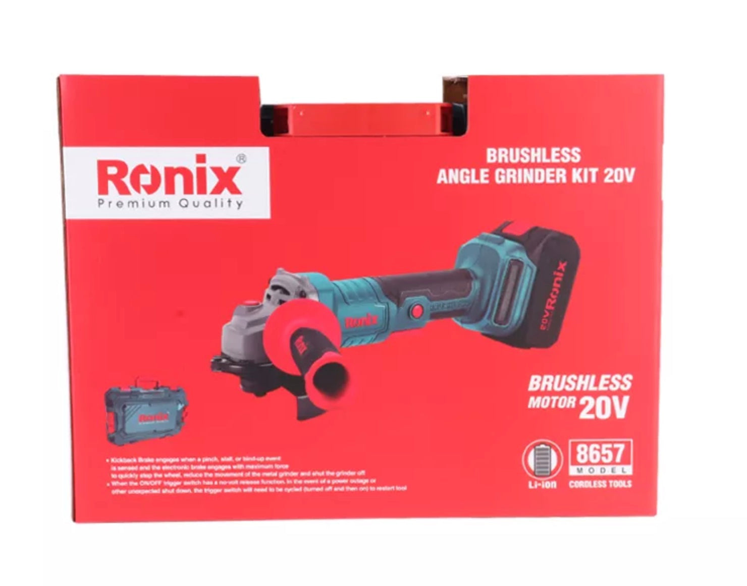 COMBO ESMERIL DE 4-1/2" CON 2 BATERIAS Y CARGADOR + DISCOS + LAMPARA + ALICATE 15 EN 1 +SOPLADORA + TEFLON + MALETIN