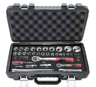 JUEGO DE DADOS CORTOS Y ACCESORIOS 1/4" Y 1/2" 59 PZS 5-32MM