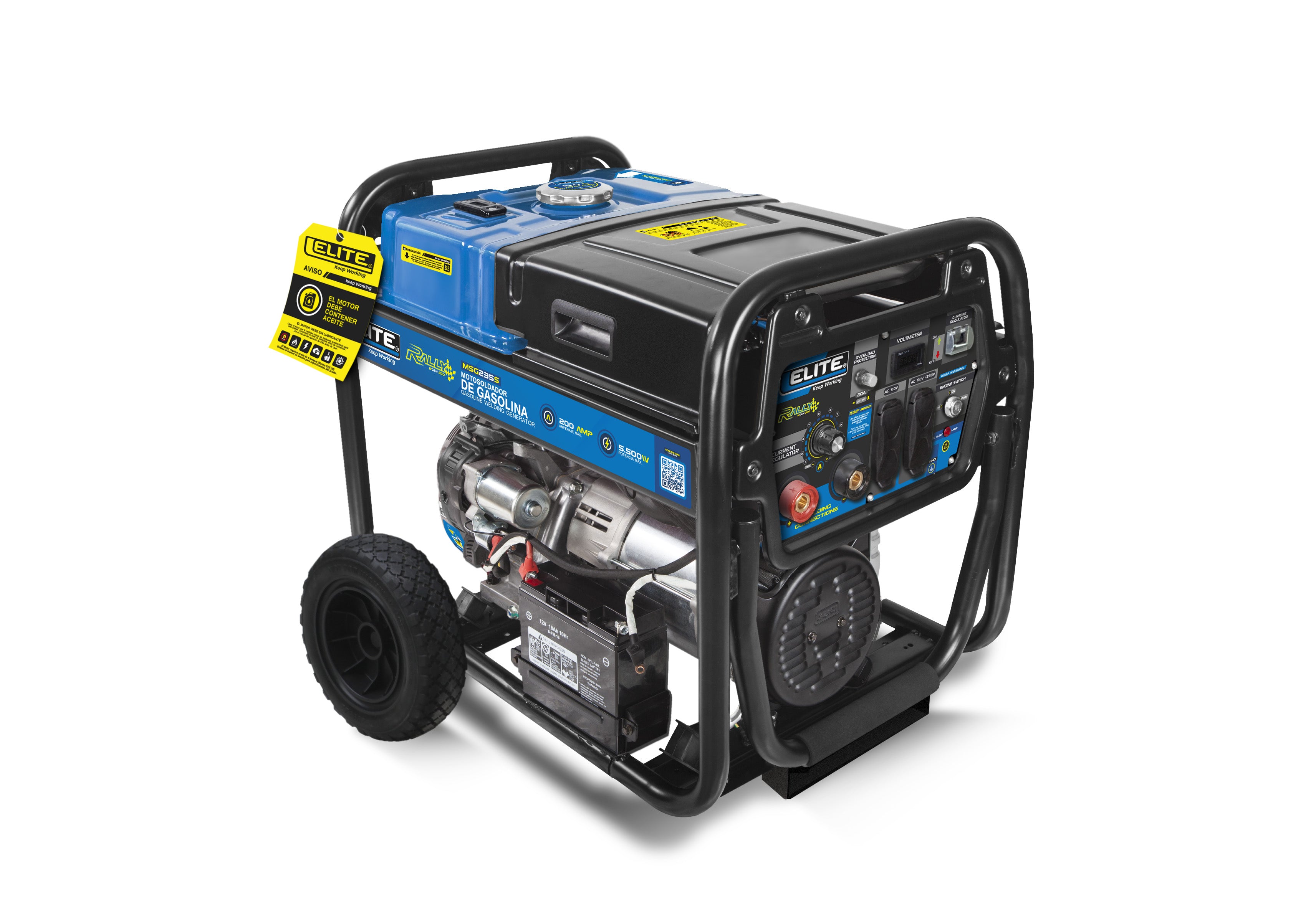 MOTOSOLDADOR GASOLINA 4T, 5.500W, 120/240V - 60Hz,50-200A + CARETA CSVM501 + ESMERIL 4-1/2
